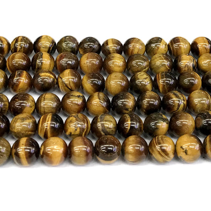 CTE22 Yellow Tiger Eye Beads Smooth Round 14mm 15" Strand