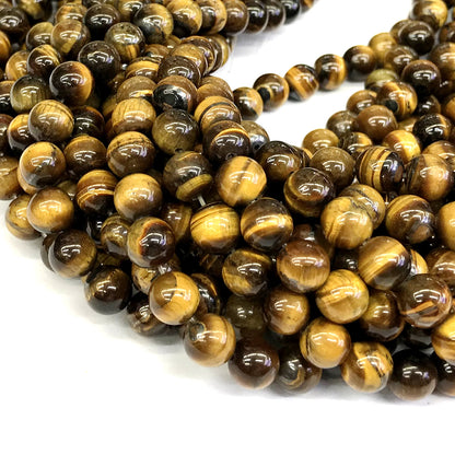 CTE22 Yellow Tiger Eye Beads Smooth Round 14mm 15" Strand