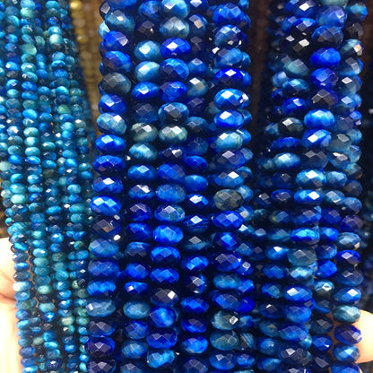 CTE230 Blue Tiger Eye Beads Faceted Rondelle 2x4mm 15" Strand