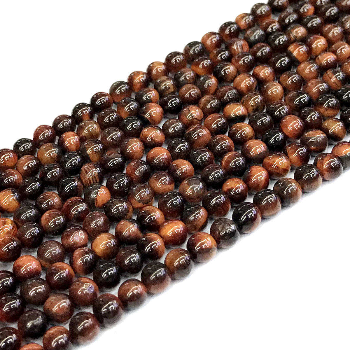 CTE27 Red Tiger Eye Beads Smooth Round 4mm 15" Strand