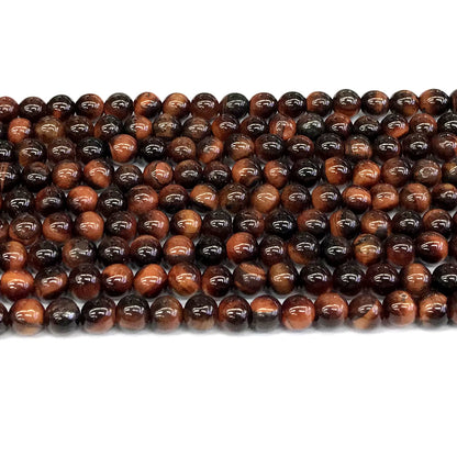 CTE27 Red Tiger Eye Beads Smooth Round 4mm 15" Strand