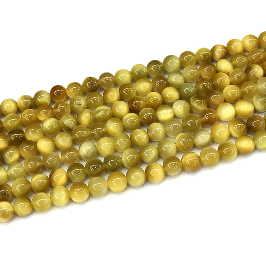 CTE271 Golden Tiger Eye Beads Smooth Round 6mm 15" Strand