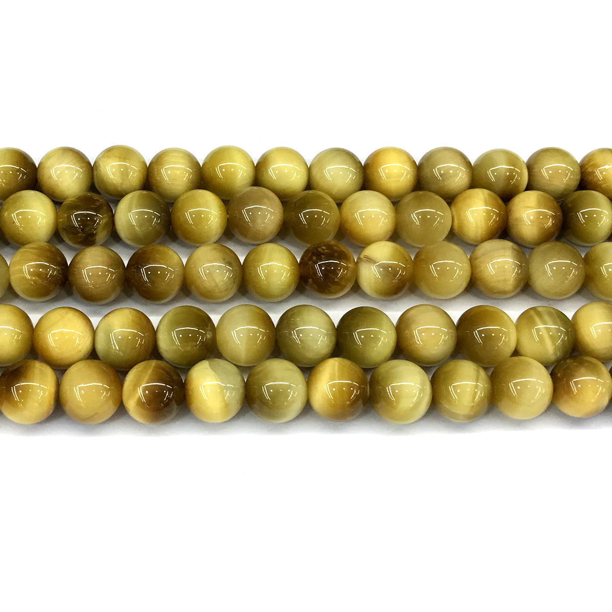 CTE273 Golden Tiger Eye Beads Smooth Round 10mm 15" Strand