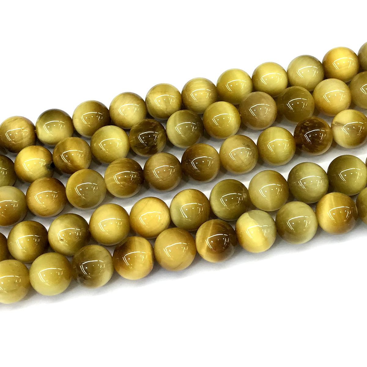 CTE274 Golden Tiger Eye Beads Smooth Round 12mm 15" Strand