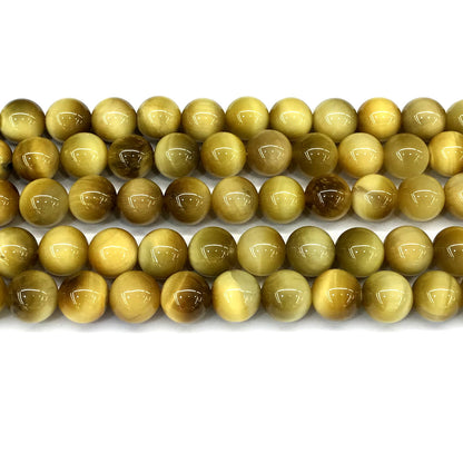 CTE274 Golden Tiger Eye Beads Smooth Round 12mm 15" Strand