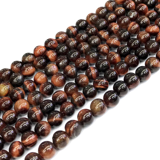 CTE28 Red Tiger Eye Beads Smooth Round 6mm 15" Strand