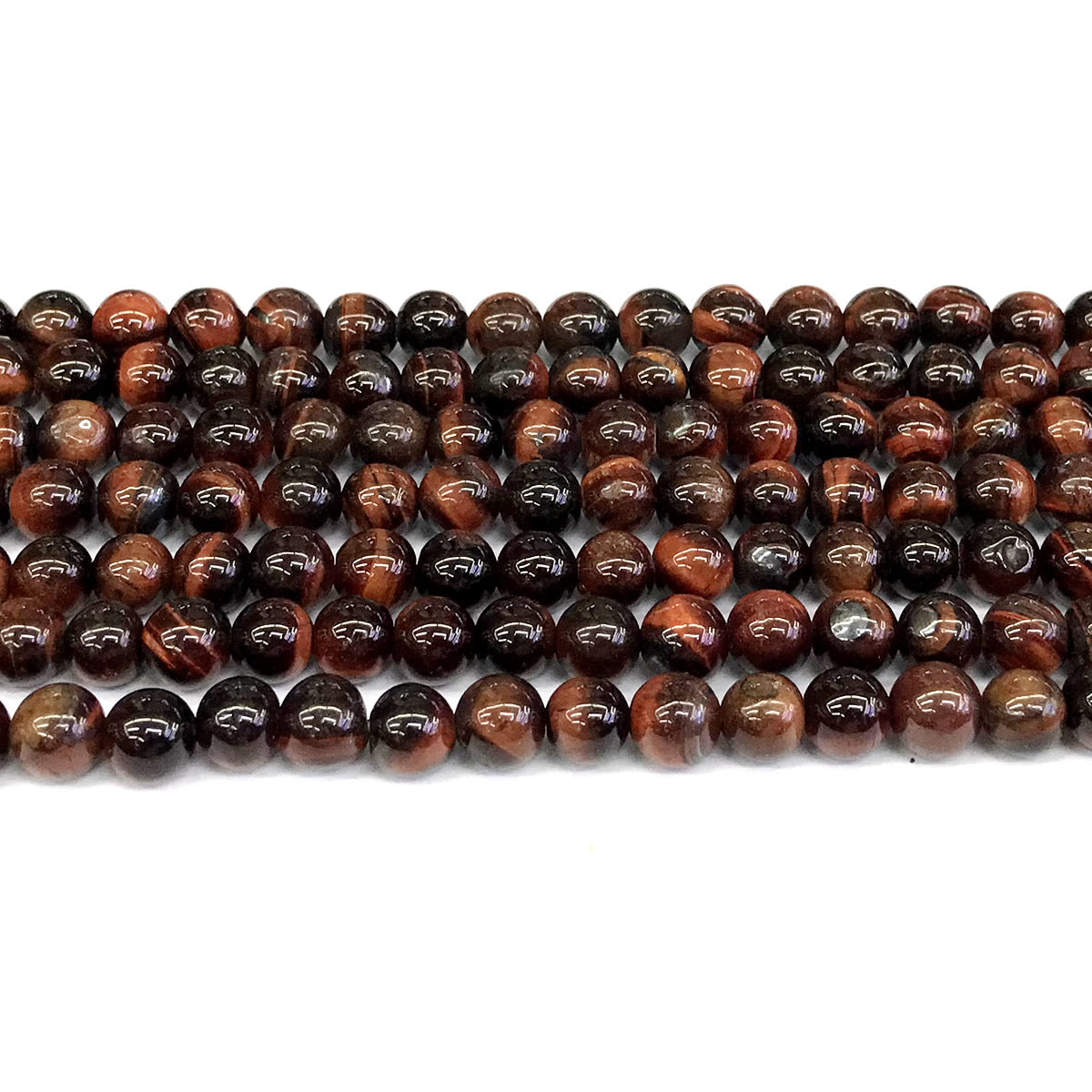 CTE28 Red Tiger Eye Beads Smooth Round 6mm 15" Strand