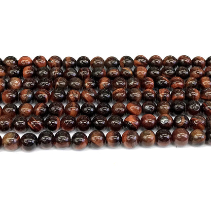 CTE28 Red Tiger Eye Beads Smooth Round 6mm 15" Strand