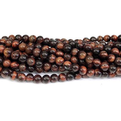 CTE28 Red Tiger Eye Beads Smooth Round 6mm 15" Strand