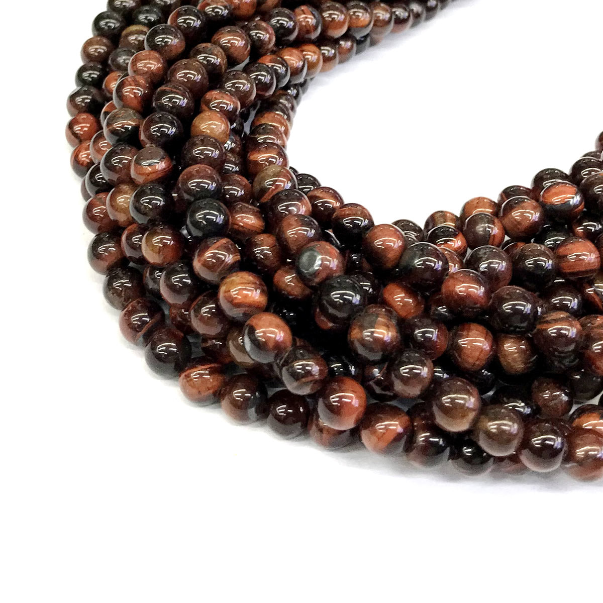 CTE28 Red Tiger Eye Beads Smooth Round 6mm 15" Strand