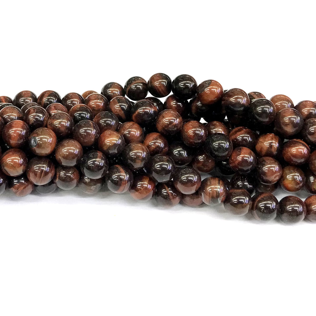 CTE29 Red Tiger Eye Beads Smooth Round 8mm 15" Strand