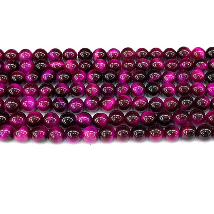 CTE291 Red Tiger Eye Beads Smooth Round 6mm 15" Strand