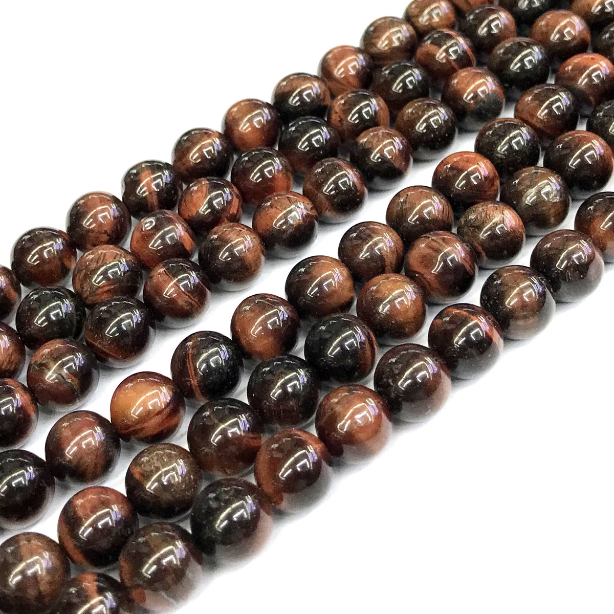 CTE30 Red Tiger Eye Beads Smooth Round 10mm 15" Strand