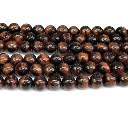 CTE30 Red Tiger Eye Beads Smooth Round 10mm 15" Strand