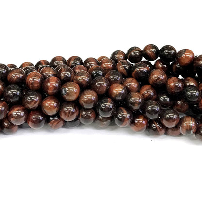 CTE30 Red Tiger Eye Beads Smooth Round 10mm 15" Strand