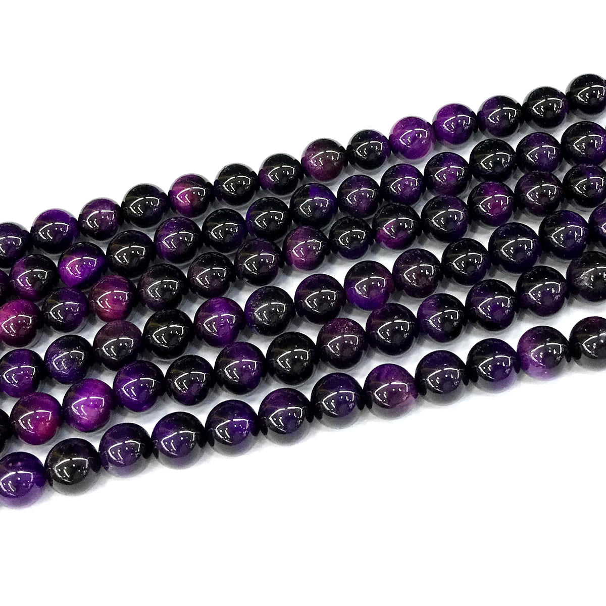 CTE300 Purple Tiger Eye Beads Smooth Round 4mm 15" Strand