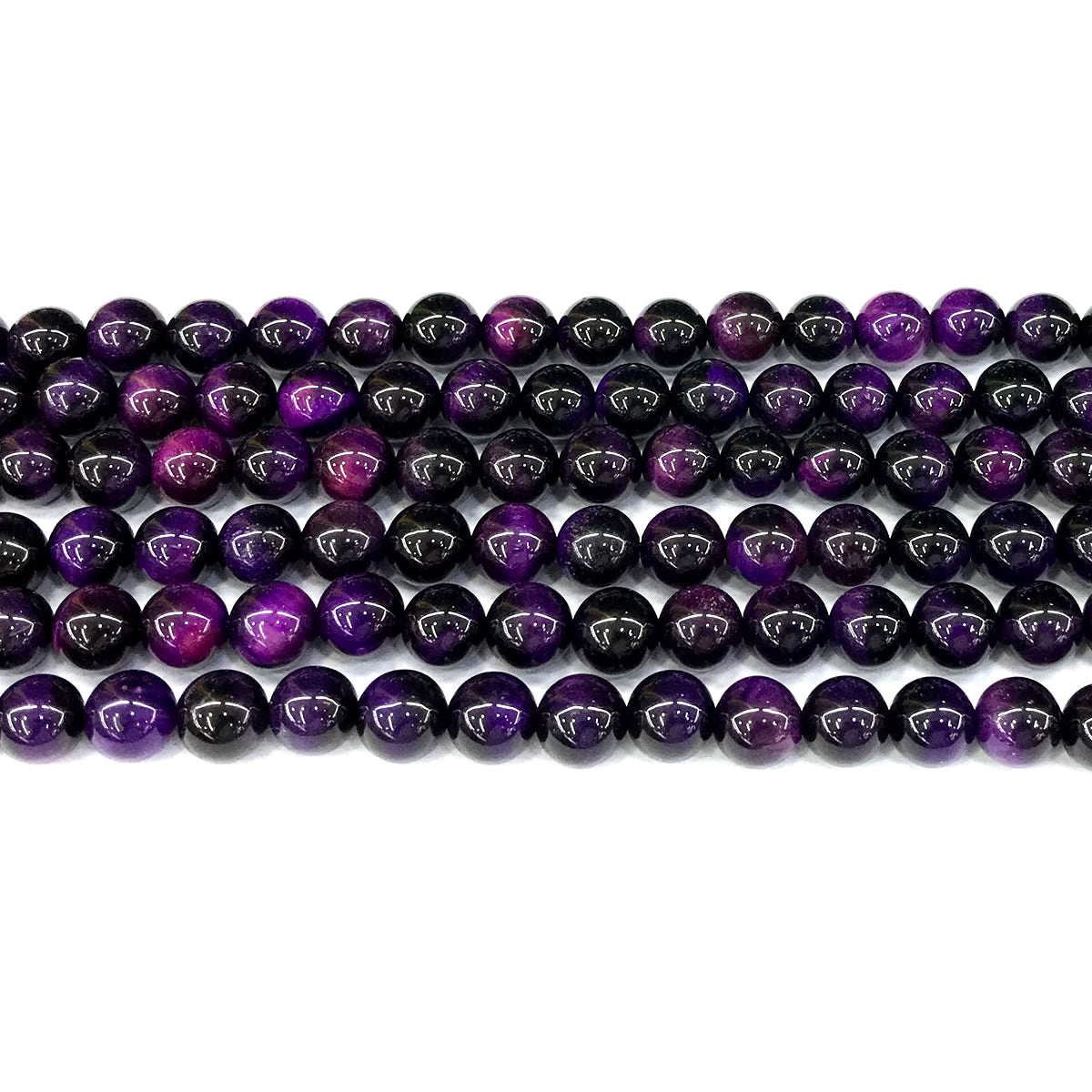 CTE300 Purple Tiger Eye Beads Smooth Round 4mm 15" Strand