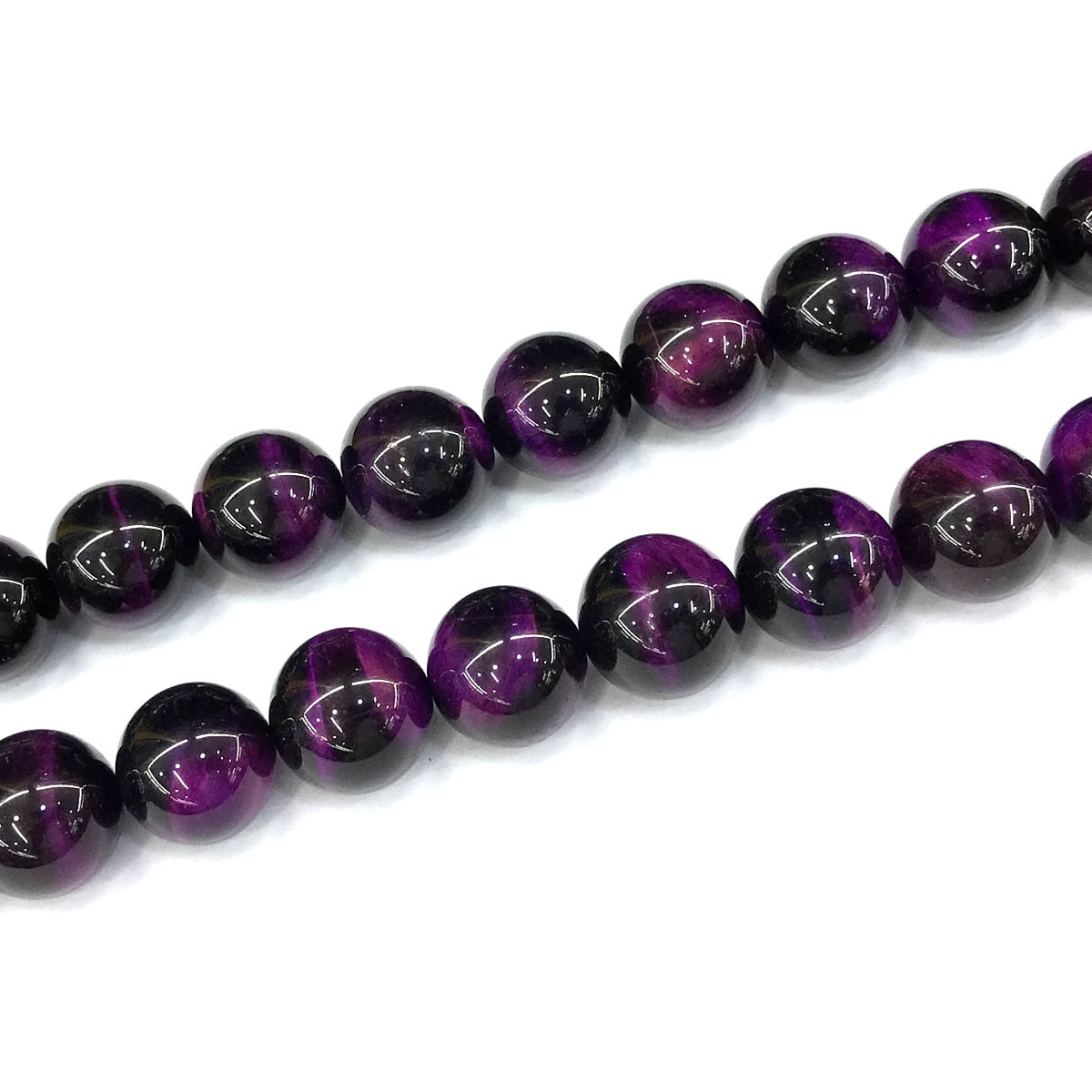 CTE305 Purple Tiger Eye Beads Smooth Round 14mm 15" Strand