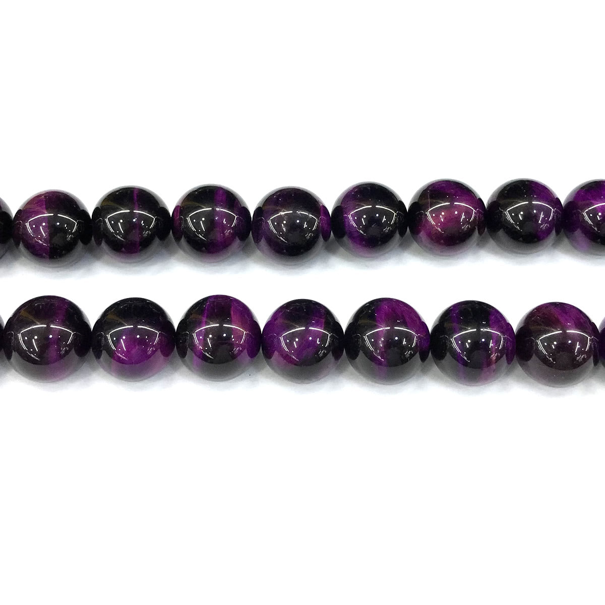 CTE305 Purple Tiger Eye Beads Smooth Round 14mm 15" Strand