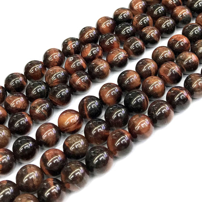 CTE31 Red Tiger Eye Beads Smooth Round 12mm 15" Strand