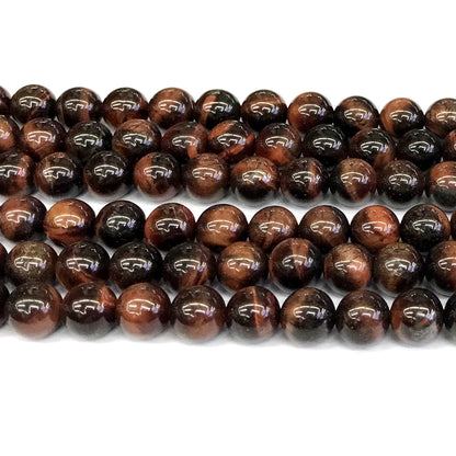 CTE31 Red Tiger Eye Beads Smooth Round 12mm 15" Strand