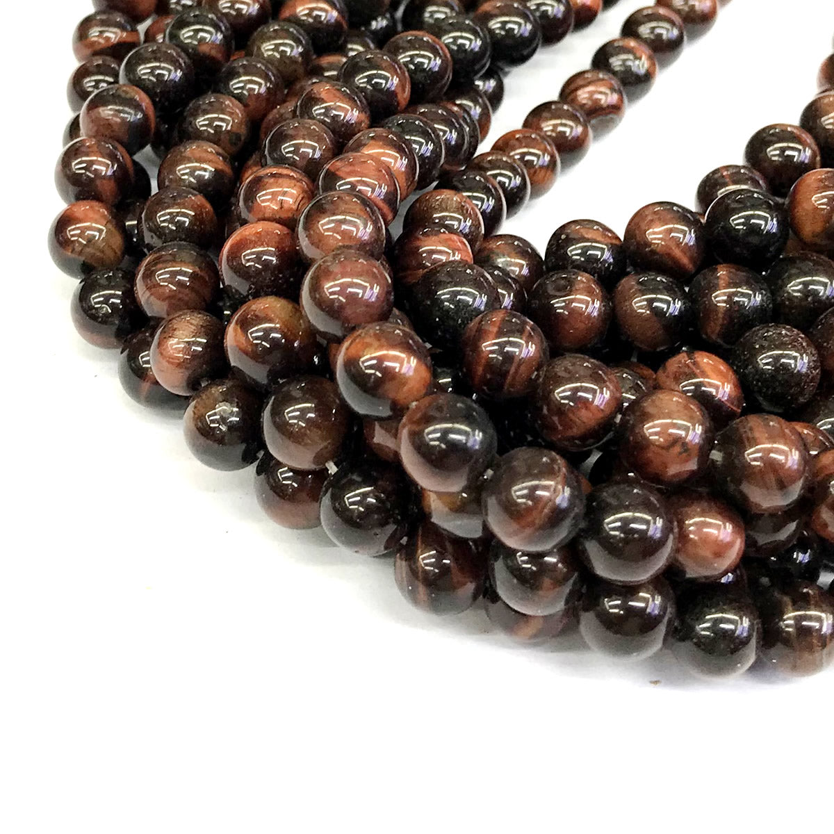 CTE31 Red Tiger Eye Beads Smooth Round 12mm 15" Strand