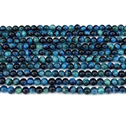 CTE310 Blue Tiger Eye Beads Smooth Round 4mm 15" Strand