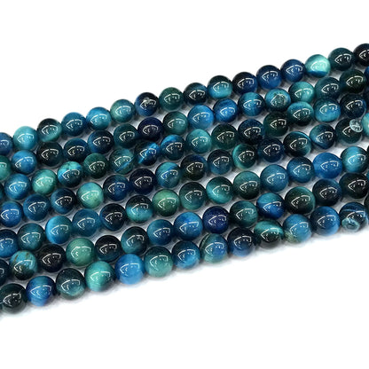 CTE311 Blue Tiger Eye Beads Smooth Round 6mm 15" Strand