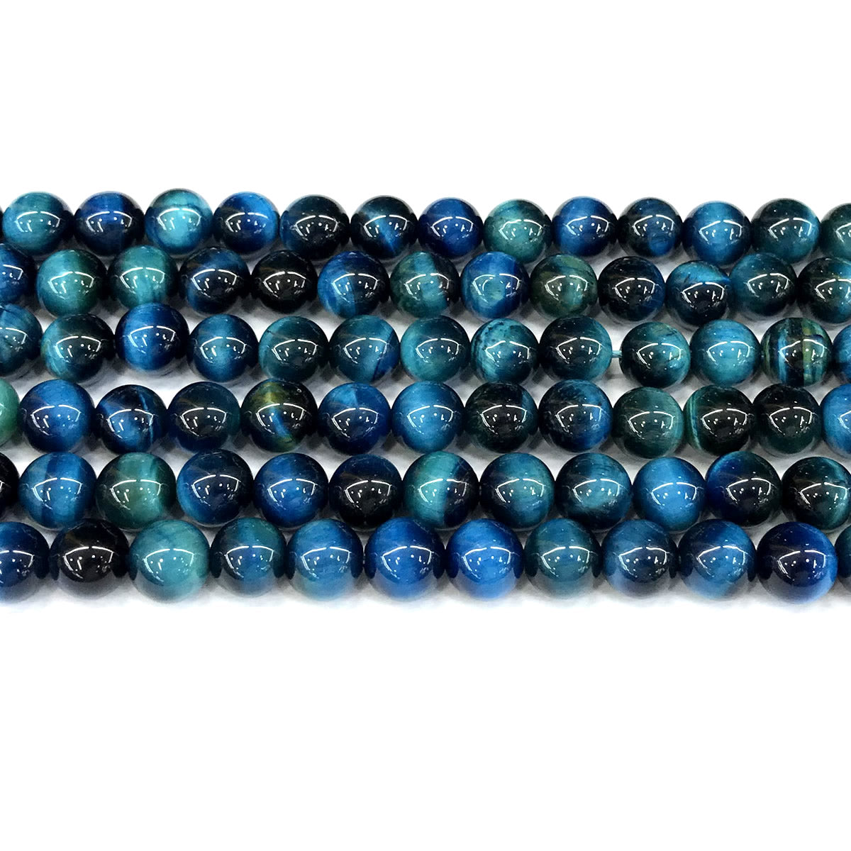 CTE312 Blue Tiger Eye Beads Smooth Round 8mm 15" Strand