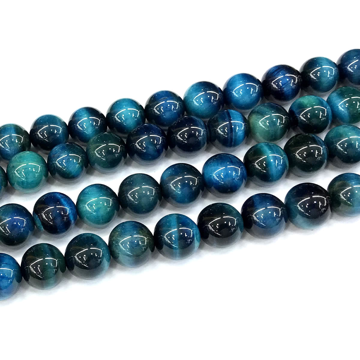 CTE314 Blue Tiger Eye Beads Smooth Round 12mm 15" Strand