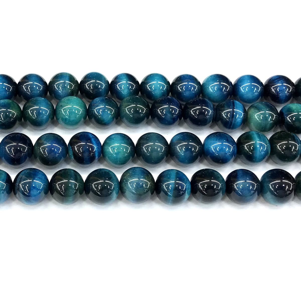 CTE314 Blue Tiger Eye Beads Smooth Round 12mm 15" Strand