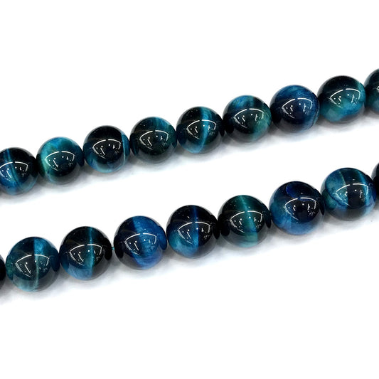 CTE315 Blue Tiger Eye Beads Smooth Round 14mm 15" Strand