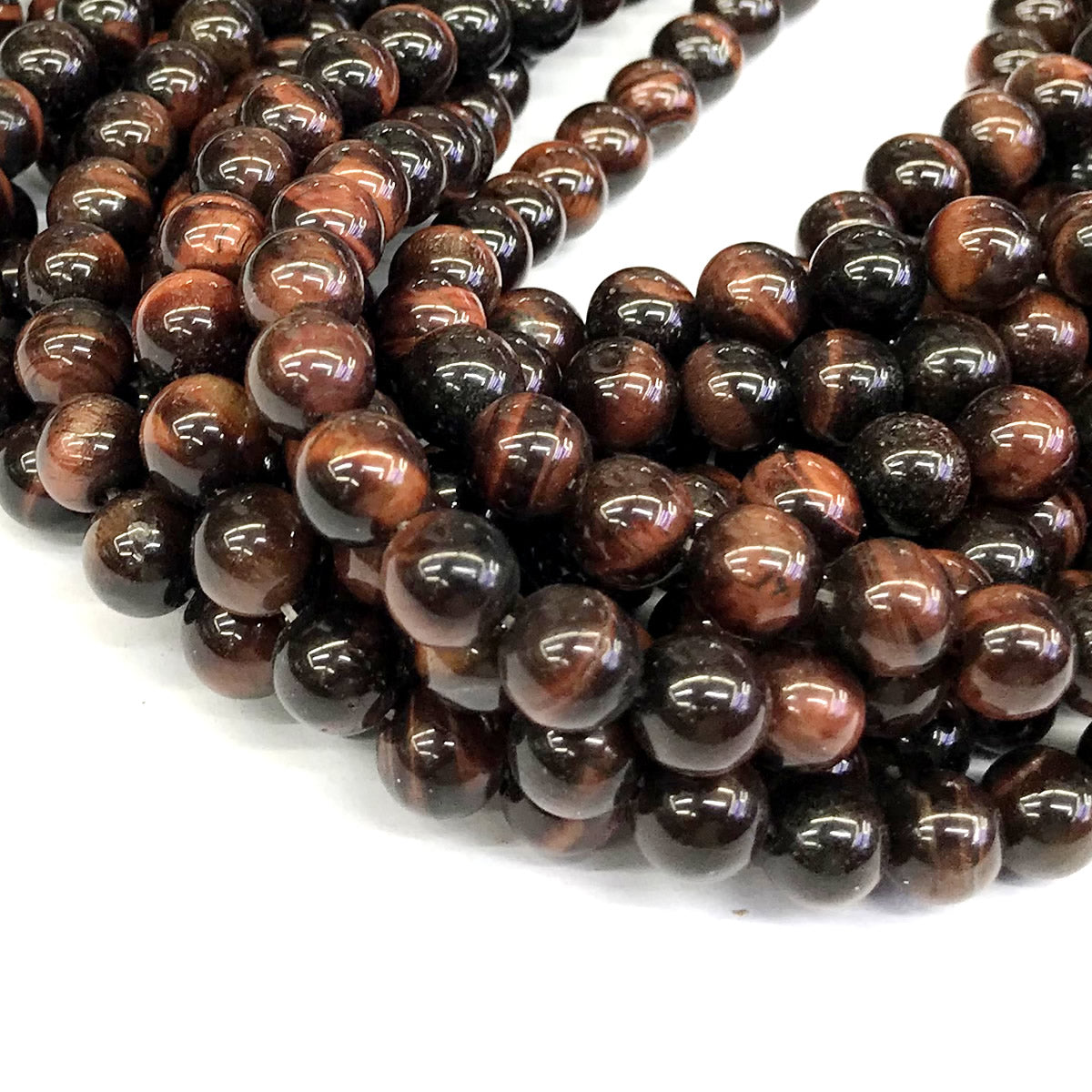 CTE32 Red Tiger Eye Beads Smooth Round 14mm 15" Strand