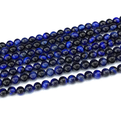 CTE321 Blue Tiger Eye Beads Smooth Round 6mm 15" Strand