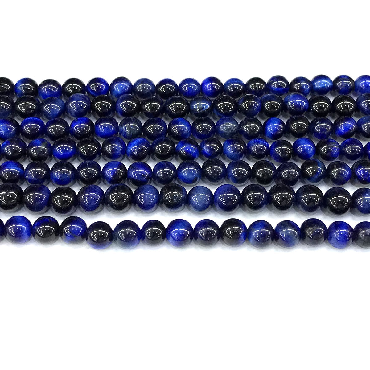 CTE321 Blue Tiger Eye Beads Smooth Round 6mm 15" Strand