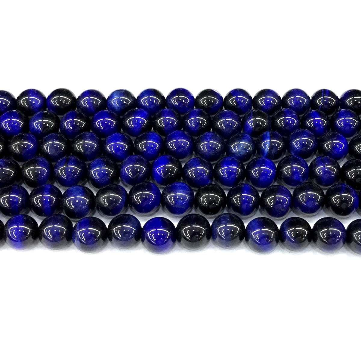 CTE322 Blue Tiger Eye Beads Smooth Round 8mm 15" Strand