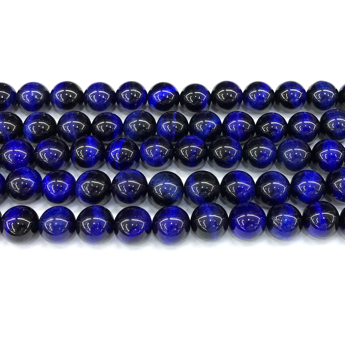 CTE323 Blue Tiger Eye Beads Smooth Round 10mm 15" Strand