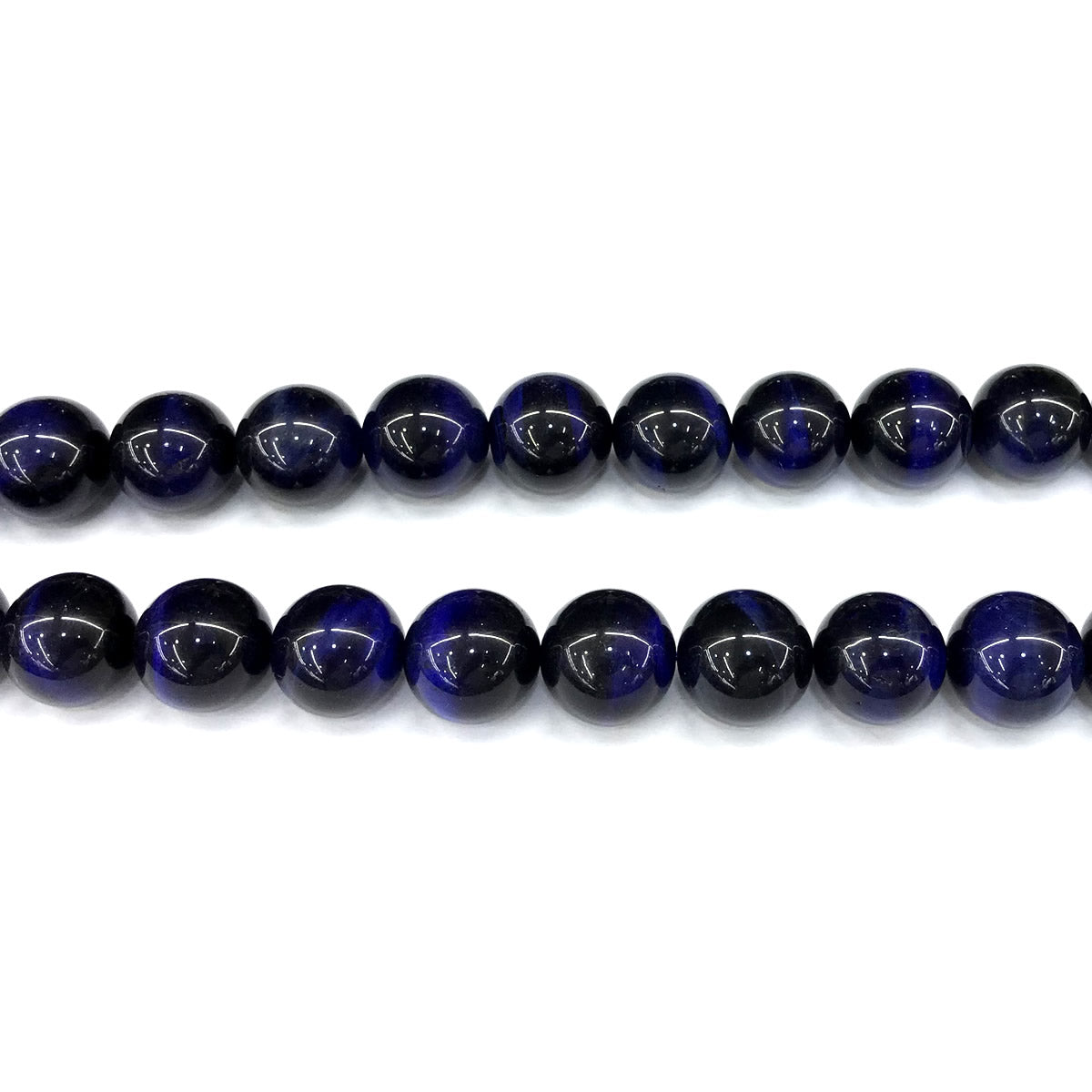 CTE324 Blue Tiger Eye Beads Smooth Round 12mm 15" Strand