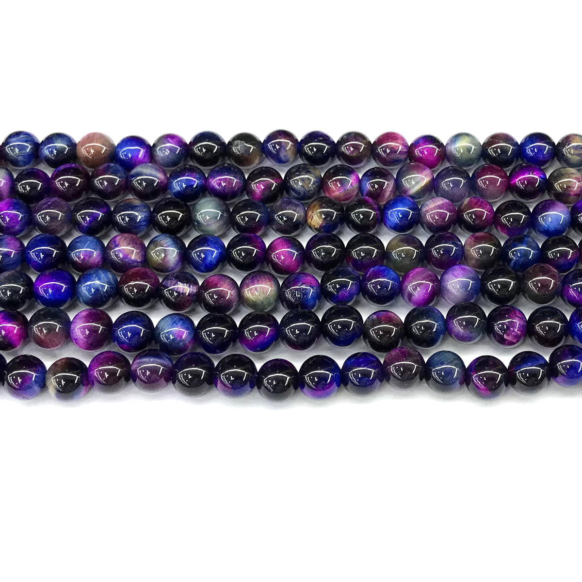 CTE331 Rainbow Tiger Eye Beads Smooth Round 6mm 15" Strand