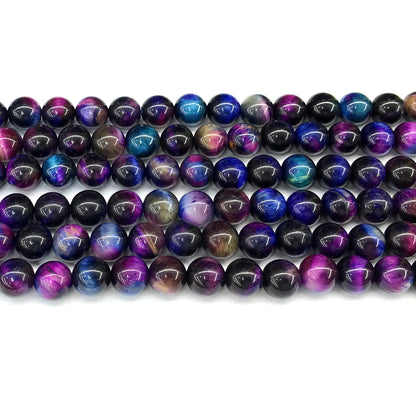 CTE332 Rainbow Tiger Eye Beads Smooth Round 8mm 15" Strand