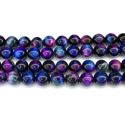 CTE334 Rainbow Tiger Eye Beads Smooth Round 12mm 15" Strand