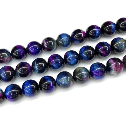 CTE335 Rainbow Tiger Eye Beads Smooth Round 14mm 15" Strand