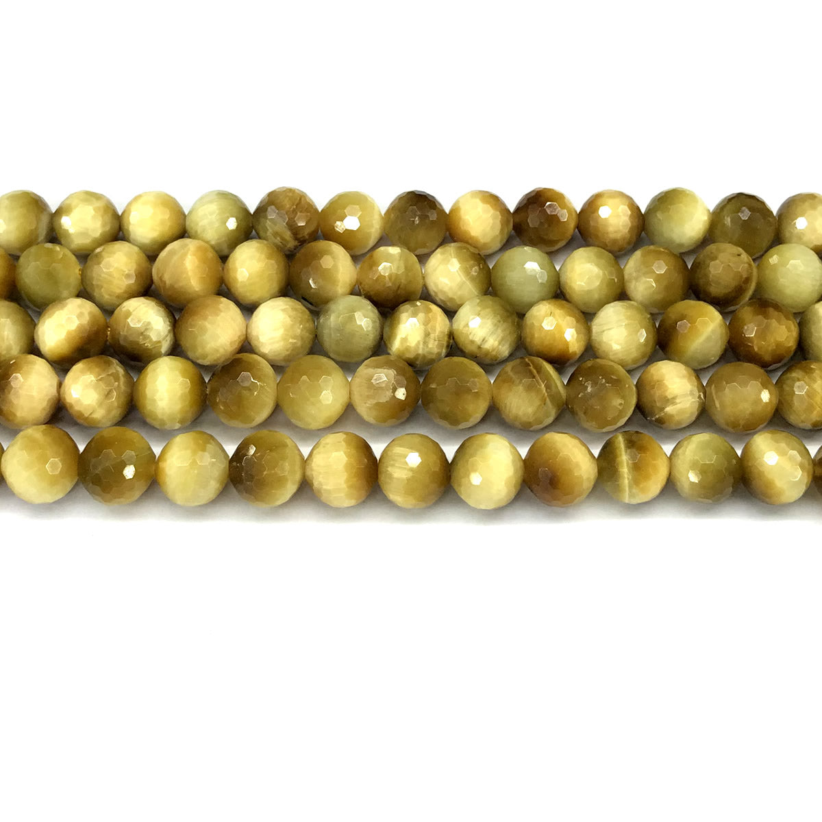 CTE351 Golden Tiger Eye Beads Faceted Round 8mm 15" Strand