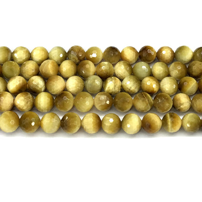 CTE352 Golden Tiger Eye Beads Faceted Round 10mm 15" Strand