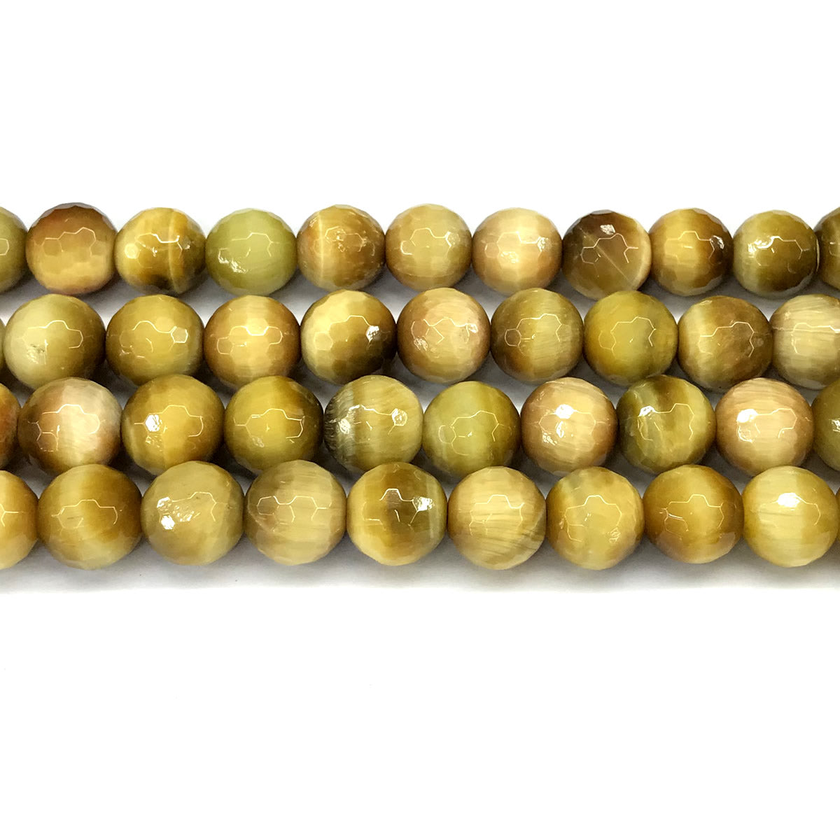 CTE353 Golden Tiger Eye Beads Faceted Round 12mm 15" Strand