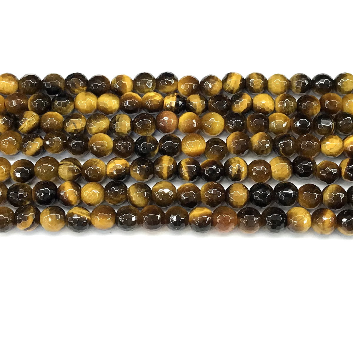 CTE360 Yellow Tiger Eye Beads Faceted Round 6mm 15" Strand