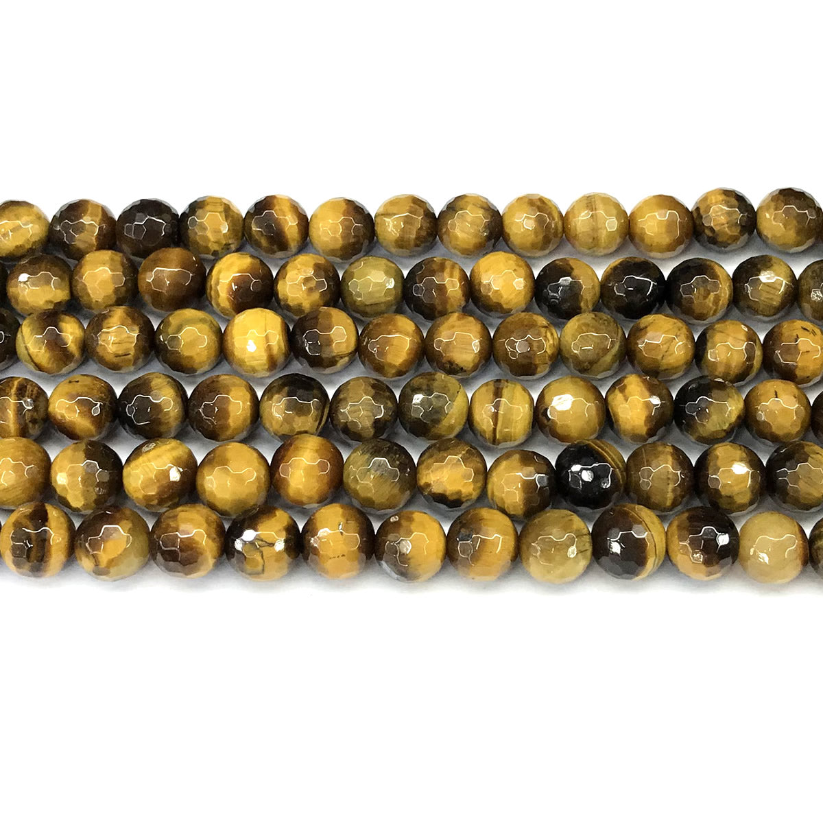 CTE361 Yellow Tiger Eye Beads Faceted Round 8mm 15" Strand