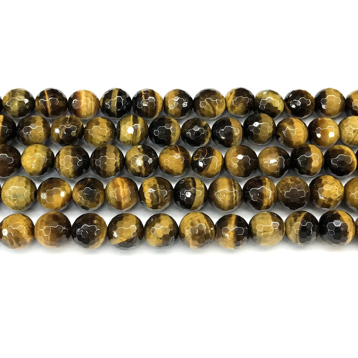 CTE362 Yellow Tiger Eye Beads Faceted Round 10mm 15" Strand