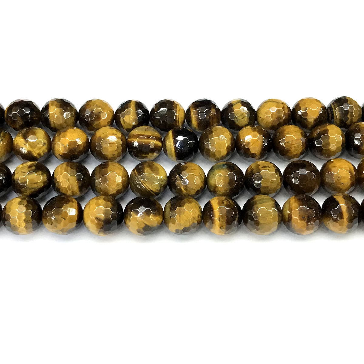 CTE363 Yellow Tiger Eye Beads Faceted Round 12mm 15" Strand