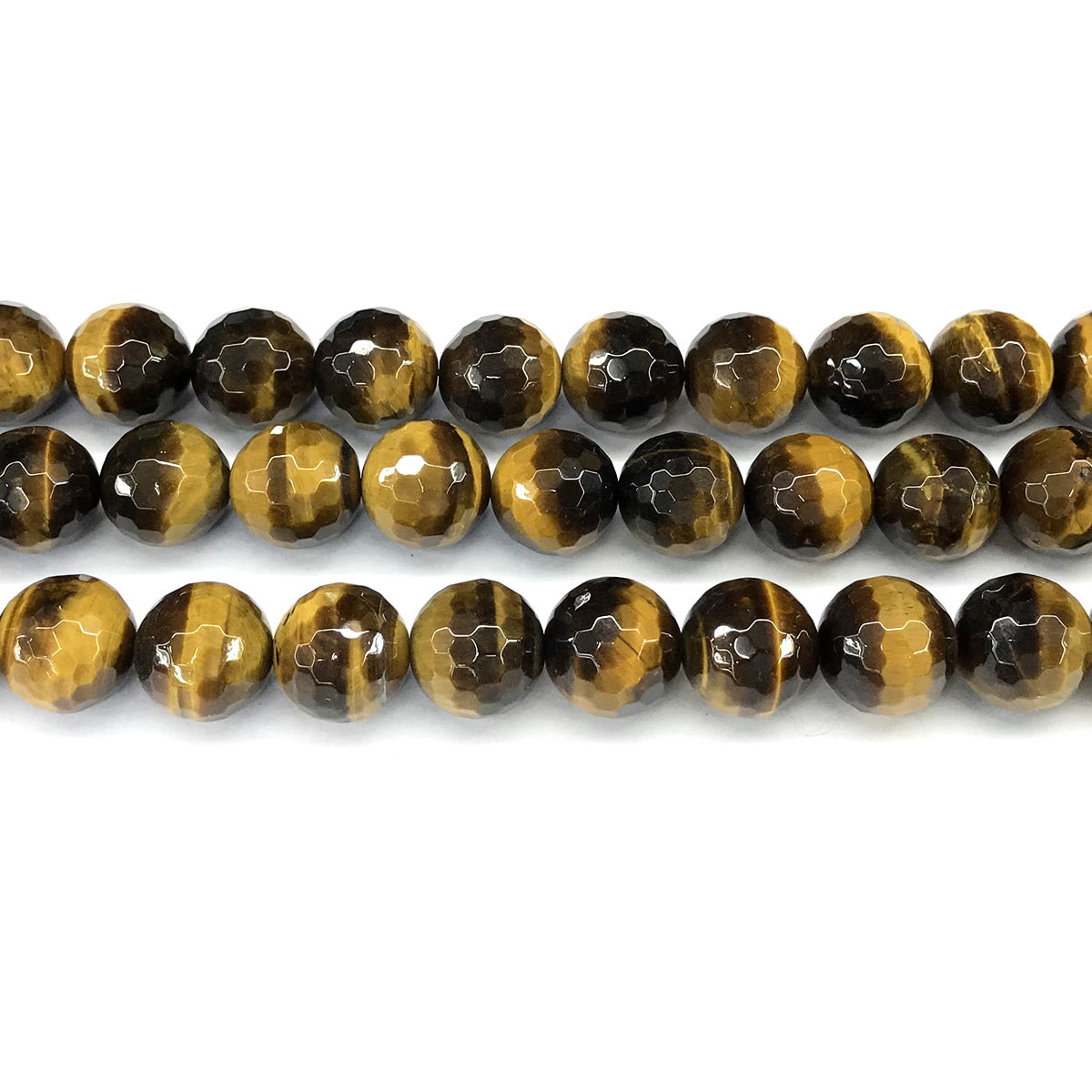 CTE364 Yellow Tiger Eye Beads Faceted Round 14mm 15" Strand